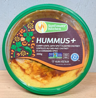 Hummus - Curry Lentil with Spicy Cilantro Chutney (Sunflower Kitchen)